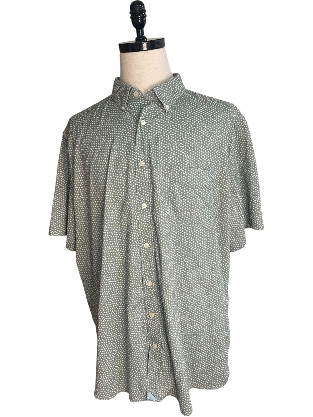 UNTUCKit Ivers Performance Short Sleeve Tall Fit Button Down Shirt Green